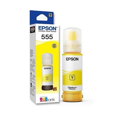 EPSON 555 (T555420) AMARILLA - BOTELLA DE TINTA DE 70ML PARA MODELO EPSON L8160/L8180 / IMPRESION FOTOGRAFICA / APROX. 6300 PAGINAS
